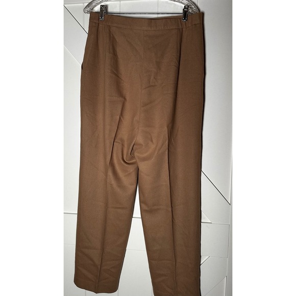 Vintage Orvis Womens Tan Pleated Wool Made USA Career Dress‎ Pants Size 16 - Picture 2 of 8